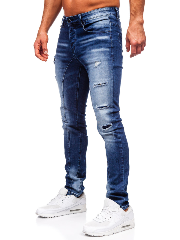 Темно-сині чоловічі джинсові штани slim fit Bolf MP0159BS