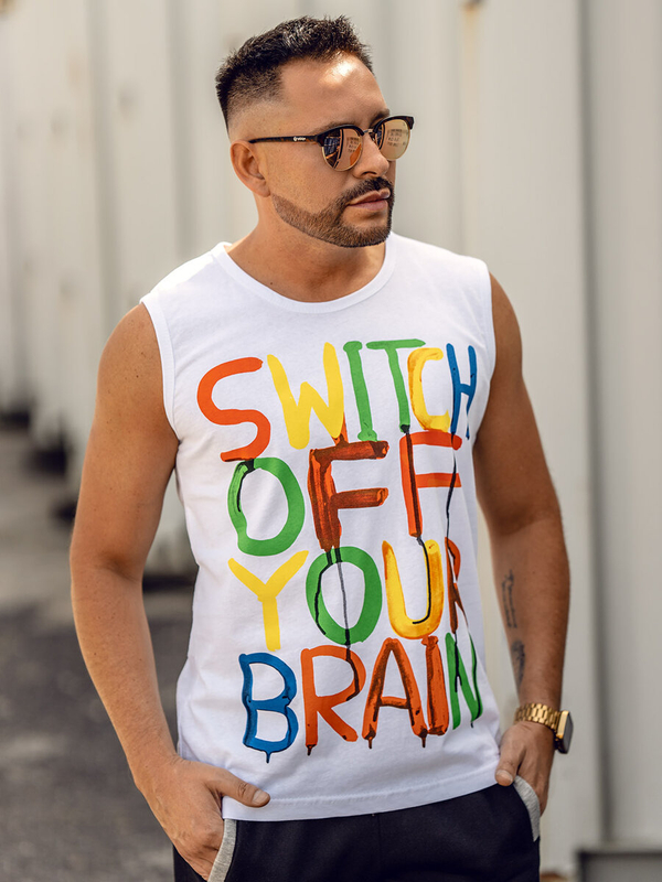 Біла майка з принтом Bolf 14803A-1