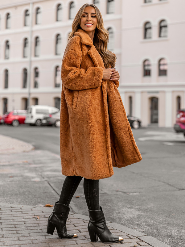 Кемел довге утеплене жіноче зимове пальто Bolf AN105