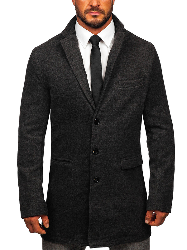 Графітове чоловіче зимове пальто Bolf 1047