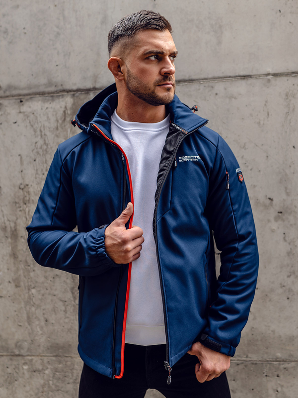 Темно-синя чоловіча куртка софтшел Bolf BK122A