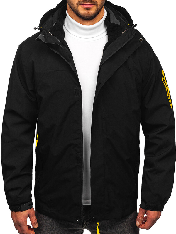 Чорна спортивна чоловіча куртка весна-зима 2в1 Bolf 5M3263