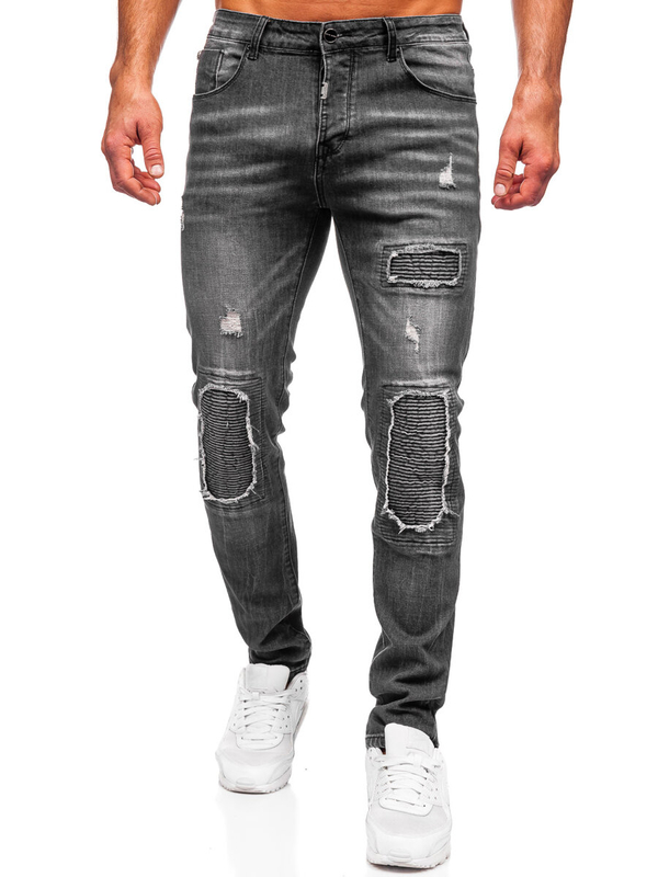 Чорні чоловічі джинсові штани slim fit Bolf MP0137N