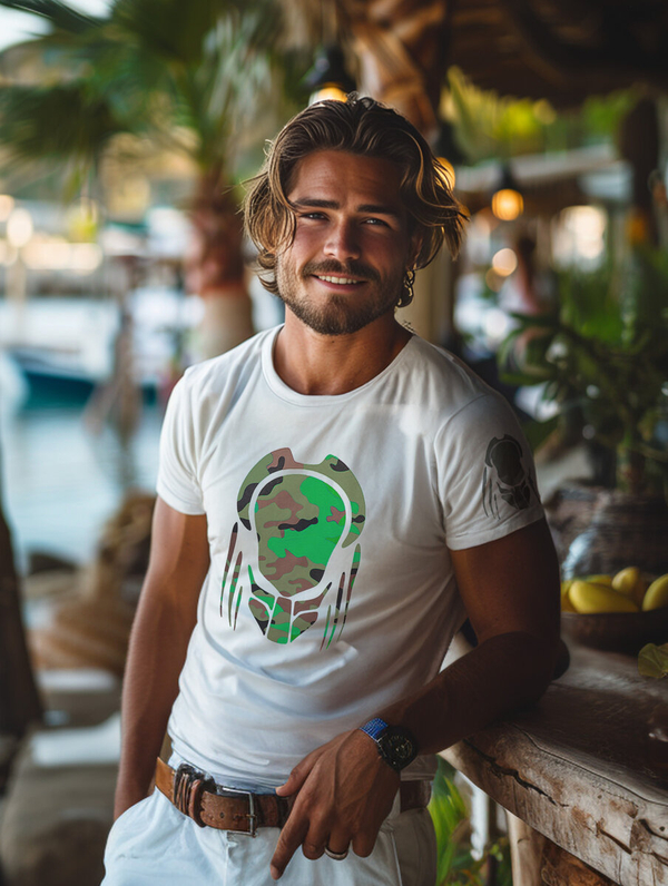 Біла бавовняна чоловіча футболка з принтом Bolf 192379A2