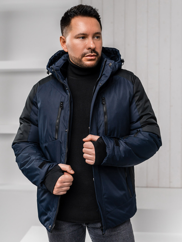 Темно-синя чоловіча зимова куртка Bolf 91M9902A1