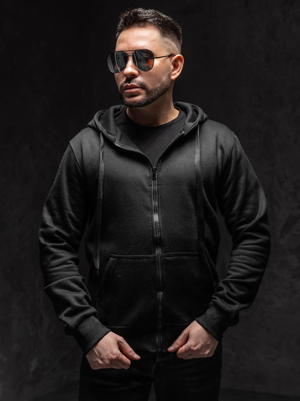 Чоловіча толстовка з капюшоном чорна Bolf 2008A1