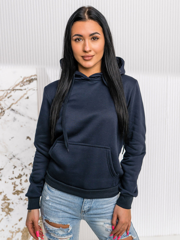 Жіночий темно-синій світшот кенгуру Bolf W02A1