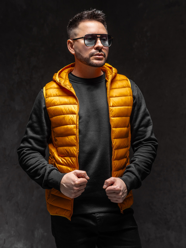 Кемел чоловічий стьобаний жилет з капюшоном Bolf LY36A1