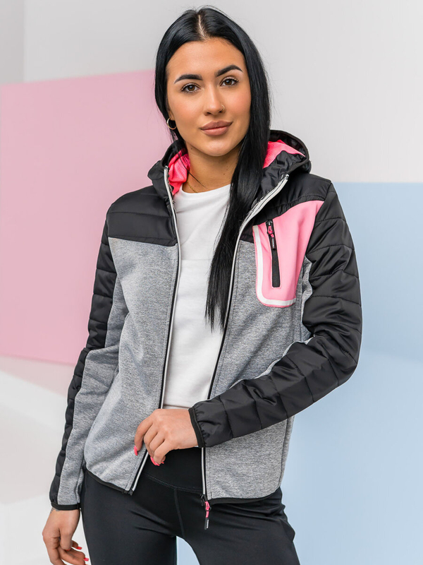 Жіноча толстовка-куртка з капюшоном чорна Bolf KSW4006